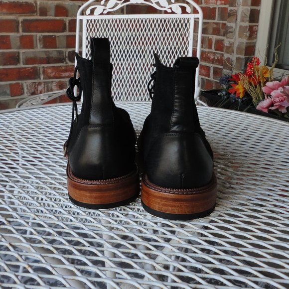TAFT The Jack Boot Black Leather & Suede Lace Up Ankle Boots Size 40 (US 7) - Picture 6 of 8